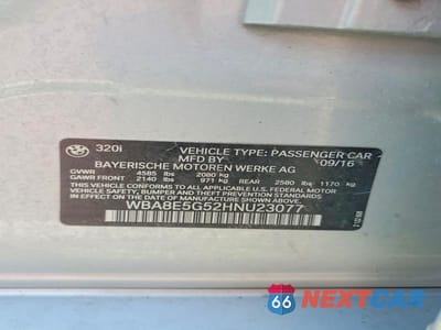 Zdjęcie 12 z 12 samochodu: 2017 BMW 320 XI VIN:WBA8E5G52HNU23077 - miniatura