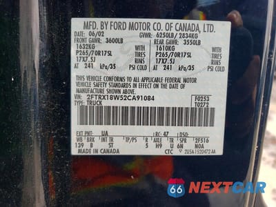 Zdjęcie 12 z 12 samochodu: 2002 FORD F150 VIN:2FTRX18W52CA91084 - miniatura