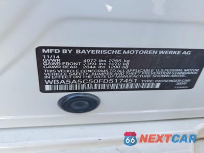 Zdjęcie 13 z 13 samochodu: 2015 BMW 528 I VIN:WBA5A5C50FD517451 - miniatura