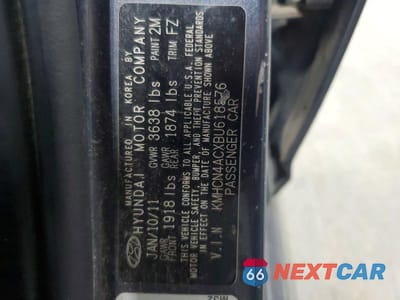 Zdjęcie 13 z 13 samochodu: 2011 HYUNDAI ACCENT GLS VIN:KMHCN4ACXBU618576 - miniatura