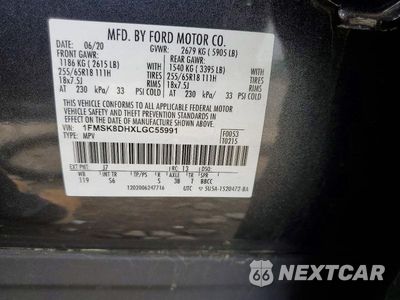 Zdjęcie 13 z 13 samochodu: 2020 FORD EXPLORER XLT VIN:1FMSK8DHXLGC55991 - miniatura