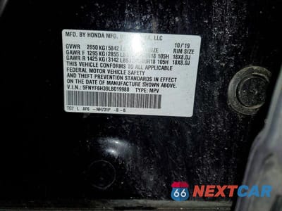 Zdjęcie 14 z 14 samochodu: 2020 HONDA PILOT EX VIN:5FNYF6H39LB019980 - miniatura