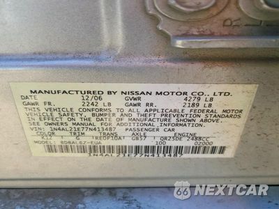 Zdjęcie 23 z 24 samochodu: 2007 NISSAN ALTIMA 2.5 VIN:1N4AL21E77N413487 - miniatura