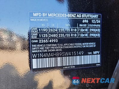 Zdjęcie 13 z 13 samochodu: 2025 MERCEDES-BENZ GLB 250 4MATIC VIN:W1N4M4HB9SW415149 - miniatura