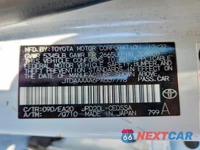 Zdjęcie 12 z 12 samochodu: 2023 TOYOTA MIRAI XLE VIN:JTDAAAAA6PA007778 - miniatura