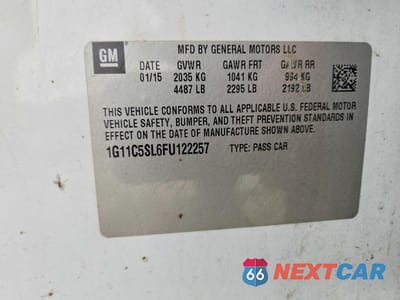 Zdjęcie 12 z 12 samochodu: 2015 CHEVROLET MALIBU 1LT VIN:1G11C5SL6FU122257 - miniatura
