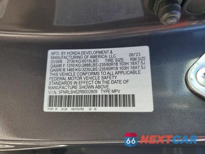 Zdjęcie 14 z 14 samochodu: 2024 HONDA ODYSSEY EXL VIN:5FNRL6H62RB002809 - miniatura