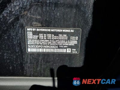 Zdjęcie 13 z 13 samochodu: 2022 BMW X3 XDRIVE30I VIN:5UX53DP01N9N36824 - miniatura