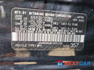Zdjęcie 13 z 13 samochodu: 2020 MITSUBISHI OUTLANDER SPORT ES VIN:JA4AR3AU6LU031239 - miniatura