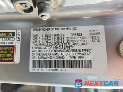Zdjęcie 13 z 13 samochodu: 2017 HONDA CR-V EX VIN:5J6RW2H57HL055552 - miniatura