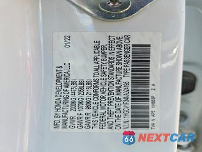 Zdjęcie 12 z 12 samochodu: 2022 HONDA ACCORD SPORT VIN:1HGCV1F34NA024195 - miniatura