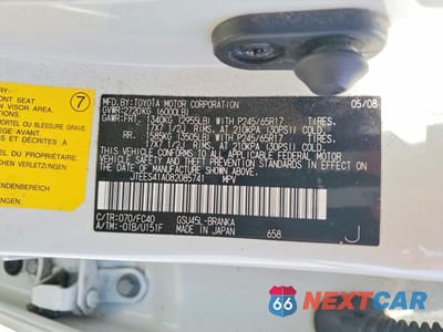 Zdjęcie 13 z 13 samochodu: 2008 TOYOTA HIGHLANDER BASE VIN:JTEES41A082085741 - miniatura