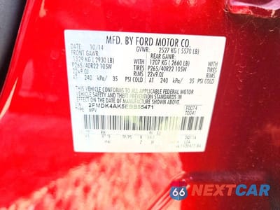 Zdjęcie 12 z 12 samochodu: 2014 FORD EDGE SPORT VIN:2FMDK4AK5EBB55471 - miniatura