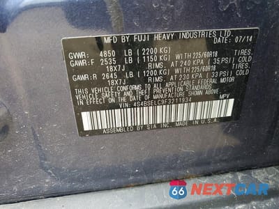 Zdjęcie 13 z 13 samochodu: 2015 SUBARU OUTBACK 3.6R LIMITED VIN:4S4BSELC9F3211934 - miniatura