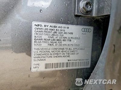 Zdjęcie 12 z 12 samochodu: 2019 AUDI Q7 PRESTIGE VIN:WA1VAAF78KD011847 - miniatura