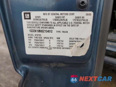 Zdjęcie 12 z 12 samochodu: 2006 CHEVROLET SILVERADO K1500 VIN:1GCEK19B86Z154812 - miniatura