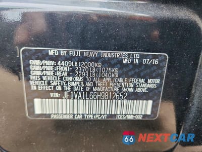 Zdjęcie 12 z 12 samochodu: 2017 SUBARU WRX LIMITED VIN:JF1VA1L66H9812652 - miniatura