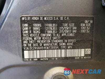 Zdjęcie 13 z 13 samochodu: 2019 HONDA HR-V EX VIN:3CZRU6H54KM739994 - miniatura