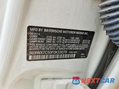 Zdjęcie 13 z 13 samochodu: 2015 BMW X3 XDRIVE35I VIN:5UXWX7C50F0K33079 - miniatura