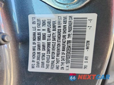 Zdjęcie 13 z 13 samochodu: 2013 HONDA CIVIC LX VIN:19XFB2E5XDE041799 - miniatura
