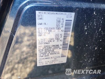 Zdjęcie 13 z 13 samochodu: 2014 NISSAN PATHFINDER S VIN:5N1AR2MM8EC672506 - miniatura