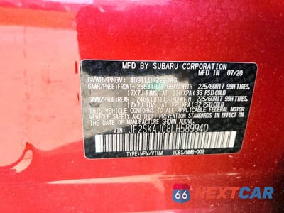 Zdjęcie 13 z 13 samochodu: 2020 SUBARU FORESTER PREMIUM VIN:JF2SKAJC8LH589940 - miniatura