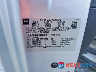 Zdjęcie 13 z 13 samochodu: 2011 GMC ACADIA SLE VIN:1GKKRNED8BJ186184 - miniatura