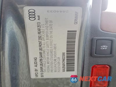 Zdjęcie 12 z 12 samochodu: 2017 AUDI A4 PREMIUM PLUS VIN:WAUENAF47HN023066 - miniatura