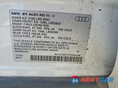 Zdjęcie 14 z 14 samochodu: 2023 AUDI Q4 E-TRON PREMIUM VIN:WA1K2BFZ1PP060286 - miniatura