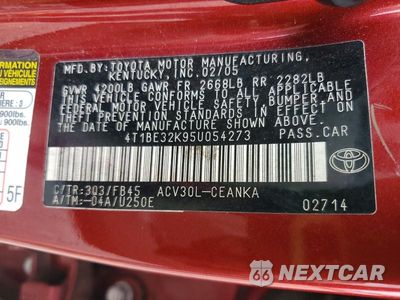 Zdjęcie 12 z 12 samochodu: 2005 TOYOTA CAMRY LE VIN:4T1BE32K95U054273 - miniatura