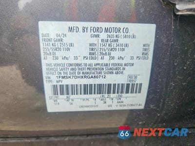 Zdjęcie 14 z 14 samochodu: 2024 FORD EXPLORER XLT VIN:1FMSK7DHXRGA80712 - miniatura