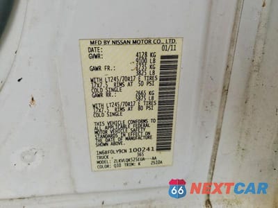 Zdjęcie 14 z 14 samochodu: 2012 NISSAN NV 2500 VIN:1N6BF0LY9CN100241 - miniatura