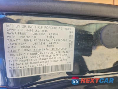 Zdjęcie 13 z 13 samochodu: 2010 PORSCHE CAYENNE VIN:WP1AA2AP4ALA05421 - miniatura