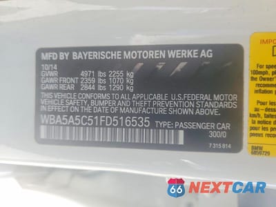 Zdjęcie 12 z 12 samochodu: 2015 BMW 528 I VIN:WBA5A5C51FD516535 - miniatura
