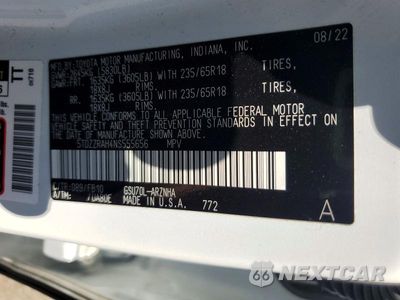 Zdjęcie 14 z 14 samochodu: 2022 TOYOTA HIGHLANDER LE VIN:5TDZZRAH4NS555656 - miniatura