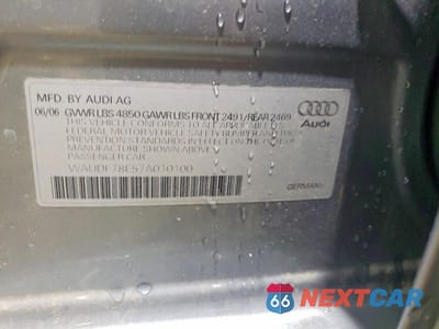 Zdjęcie 12 z 12 samochodu: 2007 AUDI A4 2.0T QUATTRO VIN:WAUDF78E57A010100 - miniatura