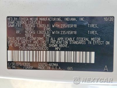 Zdjęcie 13 z 13 samochodu: 2021 TOYOTA HIGHLANDER XLE VIN:5TDGZRBH6MS068320 - miniatura