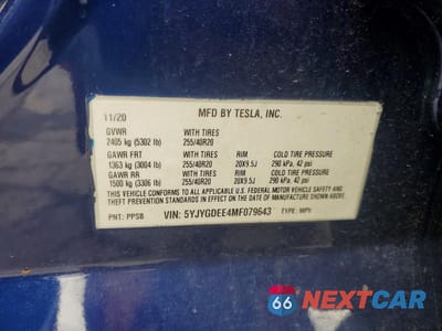 Zdjęcie 13 z 13 samochodu: 2021 TESLA MODEL Y VIN:5YJYGDEE4MF079643 - miniatura
