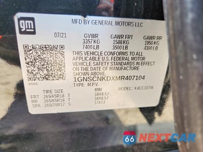 Zdjęcie 12 z 12 samochodu: 2021 CHEVROLET TAHOE C1500 LT VIN:1GNSCNKDXMR407104 - miniatura