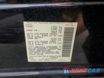 Zdjęcie 13 z 13 samochodu: 2016 NISS MURANO S AWD VIN:5N1AZ2MH7GN116259 - miniatura