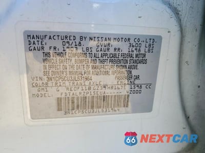 Zdjęcie 12 z 12 samochodu: 2018 NISSAN KICKS S VIN:3N1CP5CU3JL531964 - miniatura