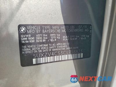 Zdjęcie 12 z 12 samochodu: 2012 BMW X5 XDRIVE35I VIN:5UXZV4C53CL753823 - miniatura