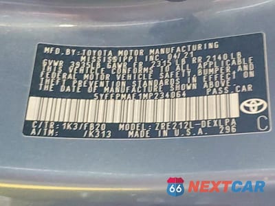 Zdjęcie 12 z 12 samochodu: 2021 TOYOTA COROLLA LE VIN:5YFEPMAE1MP234064 - miniatura