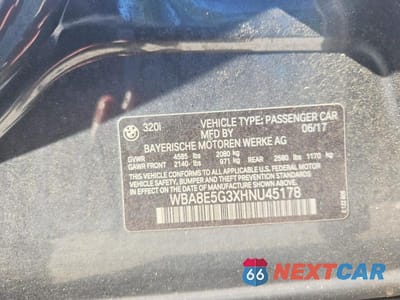 Zdjęcie 12 z 12 samochodu: 2017 BMW 320 XI VIN:WBA8E5G3XHNU45178 - miniatura