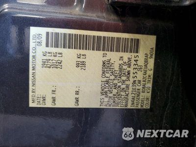Zdjęcie 12 z 12 samochodu: 2009 NISSAN ALTIMA 2.5 VIN:1N4AL21E39N553345 - miniatura