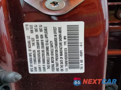 Zdjęcie 14 z 14 samochodu: 2019 HONDA CR-V EX VIN:7FARW1H52KE001574 - miniatura