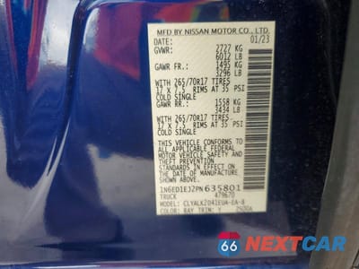 Zdjęcie 13 z 13 samochodu: 2023 NISSAN FRONTIER PRO-X VIN:1N6ED1EJ2PN635801 - miniatura