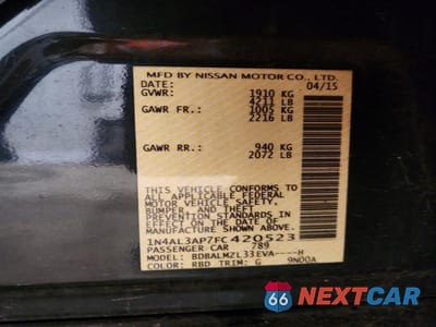 Zdjęcie 13 z 13 samochodu: 2015 NISSAN ALTIMA 2.5 SV VIN:1N4AL3AP7FC420523 - miniatura