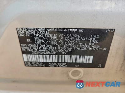 Zdjęcie 14 z 14 samochodu: 2012 TOYOTA RAV4 BASE VIN:2T3ZF4DV6CW150701 - miniatura