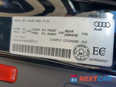Zdjęcie 12 z 12 samochodu: 2023 AUDI A4 KOMFORT 45 VIN:WAUAAAF49PN001272 - miniatura